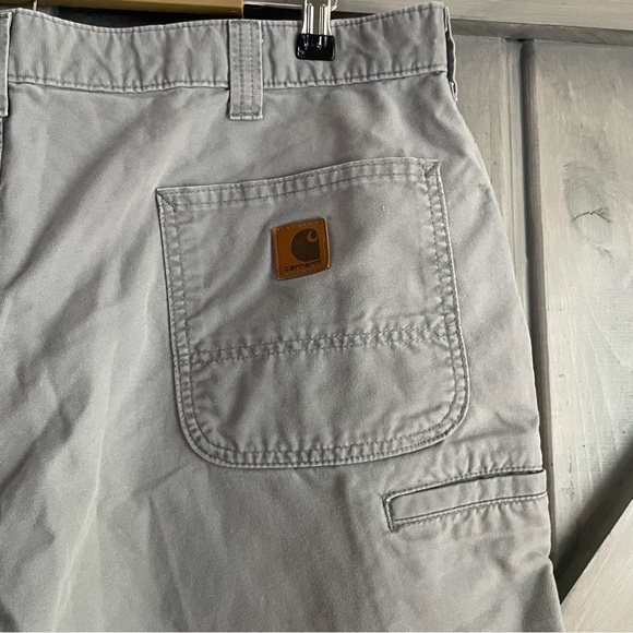 Carhartt Mend Asphalt Canvas Work Shorts work wear blue collar size 40 gray - Picture 3 of 8